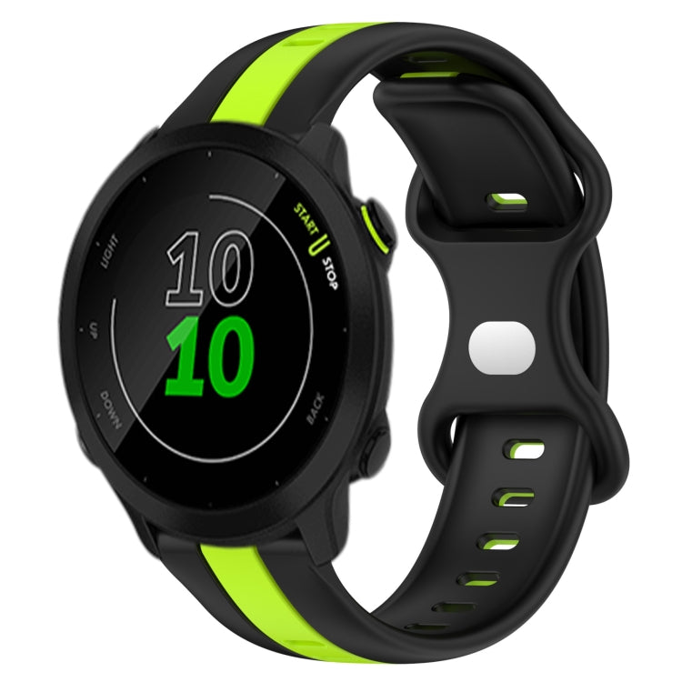 For Garmin Forerunner 158 20mm Butterfly Buckle Two-Color Silicone Watch Band