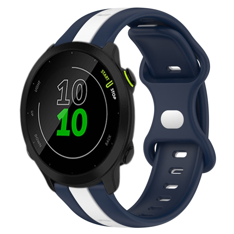 For Garmin Forerunner 158 20mm Butterfly Buckle Two-Color Silicone Watch Band