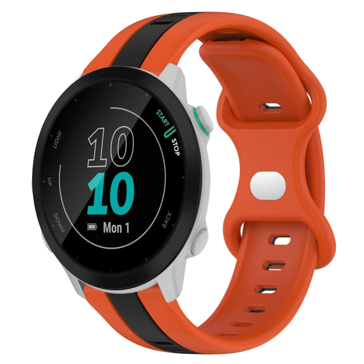 For Garmin Forerunner 55 20mm Butterfly Buckle Two-Color Silicone Watch Band