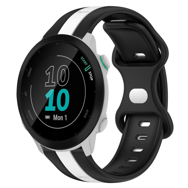 For Garmin Forerunner 55 20mm Butterfly Buckle Two-Color Silicone Watch Band