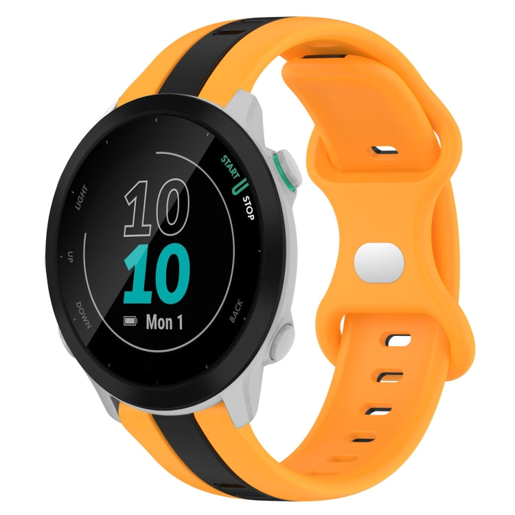For Garmin Forerunner 55 20mm Butterfly Buckle Two-Color Silicone Watch Band