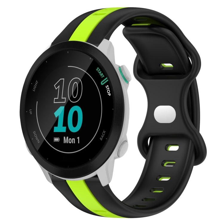 For Garmin Forerunner 55 20mm Butterfly Buckle Two-Color Silicone Watch Band