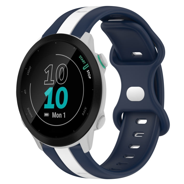 For Garmin Forerunner 55 20mm Butterfly Buckle Two-Color Silicone Watch Band