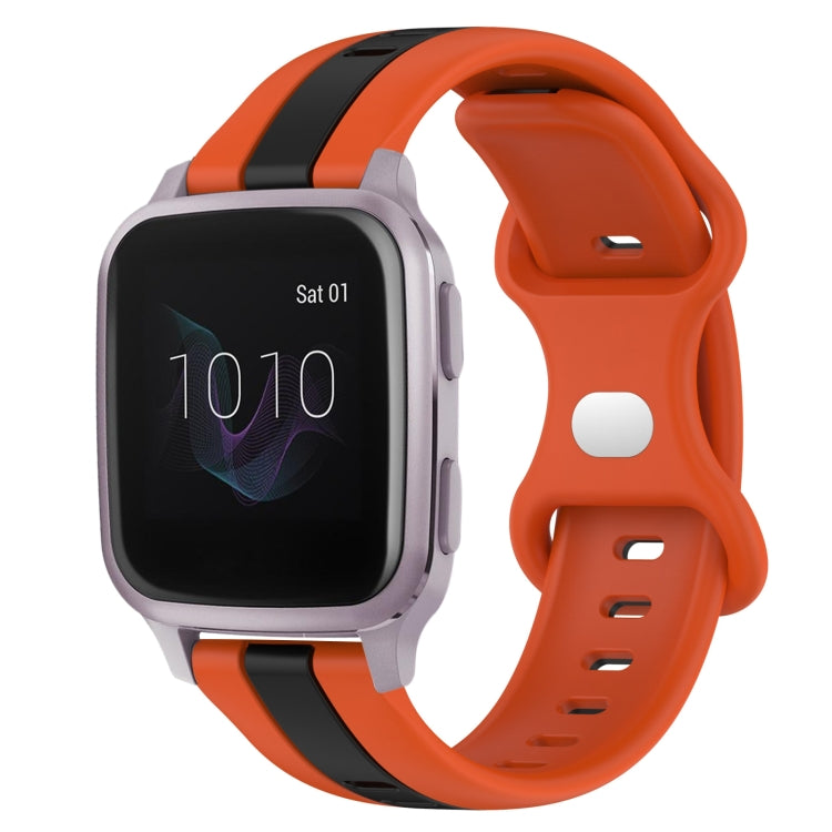 For Garmin Venu SQ 20mm Butterfly Buckle Two-Color Silicone Watch Band