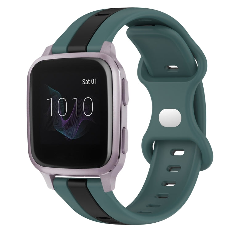 For Garmin Venu SQ 20mm Butterfly Buckle Two-Color Silicone Watch Band