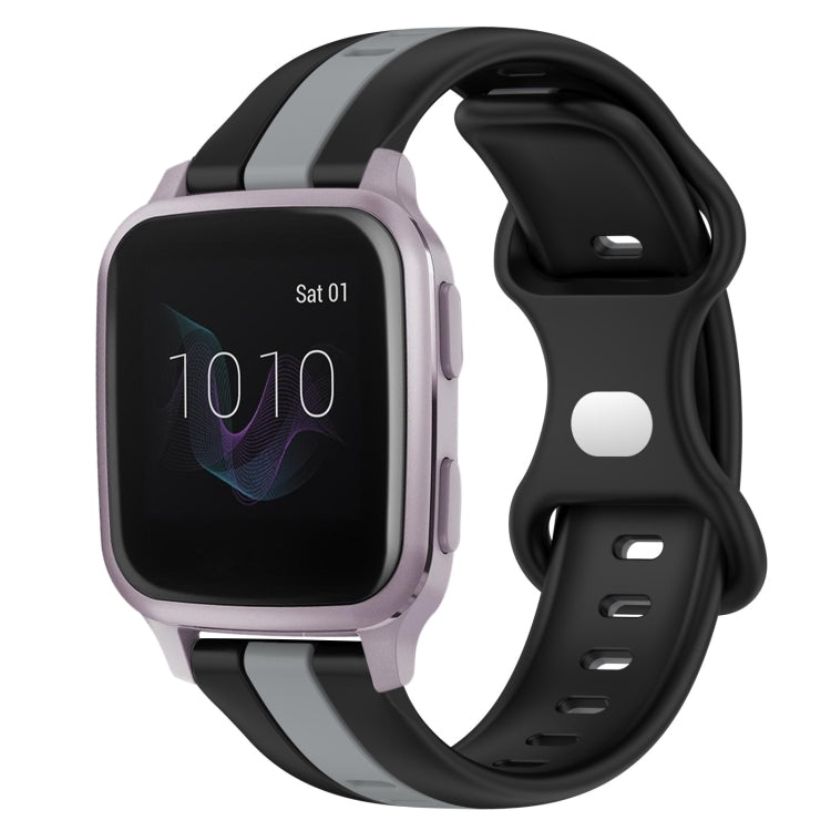 For Garmin Venu SQ 20mm Butterfly Buckle Two-Color Silicone Watch Band