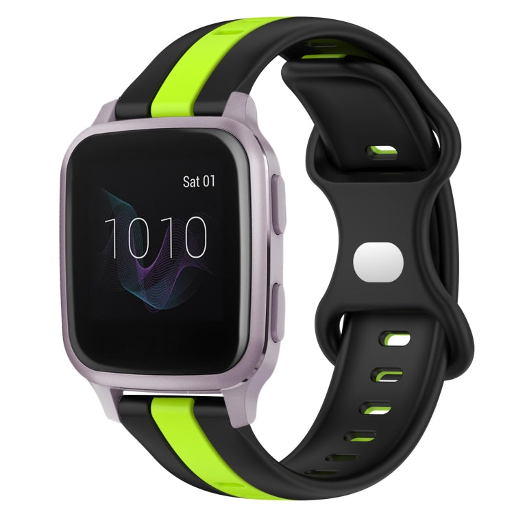 For Garmin Venu SQ 20mm Butterfly Buckle Two-Color Silicone Watch Band
