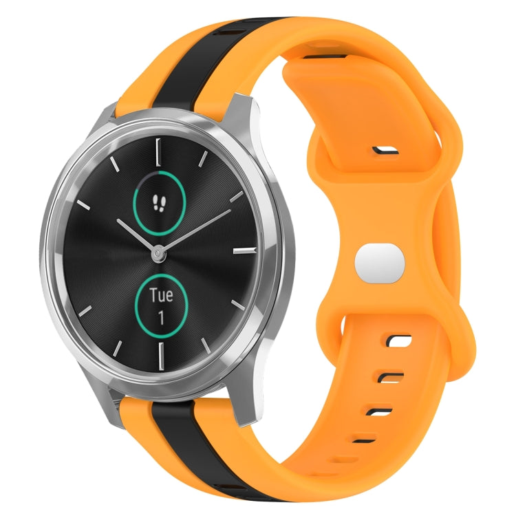 For Garminmove Luxe 20mm Butterfly Buckle Two-Color Silicone Watch Band