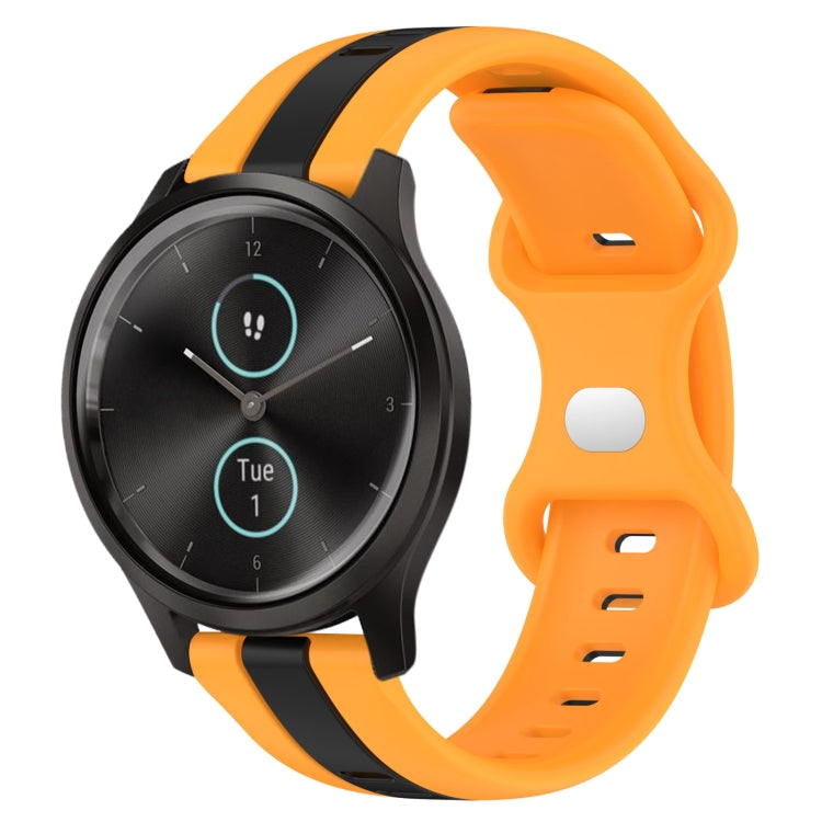 For Garmin Garminmove Style 20mm Butterfly Buckle Two-Color Silicone Watch Band