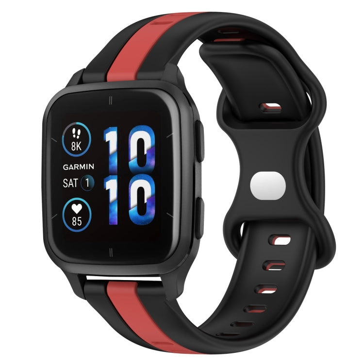 For Garmin Forerunner Sq2 Music 20mm Butterfly Buckle Two-Color Silicone Watch Band