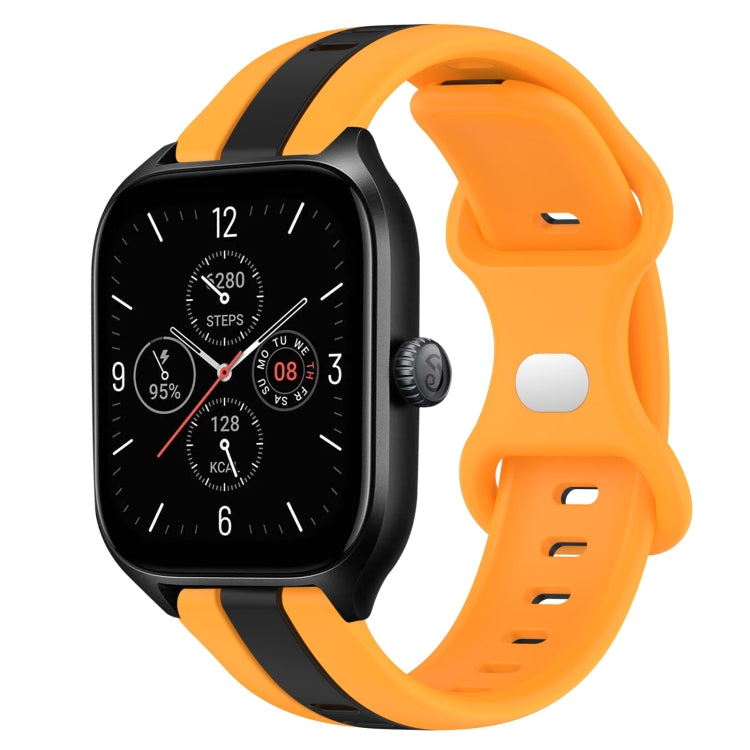 For Amazfit GTS 4 20mm Butterfly Buckle Two-Color Silicone Watch Band