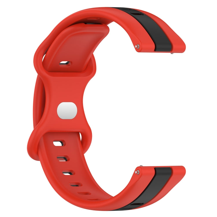 For Amazfit GTS 4 20mm Butterfly Buckle Two-Color Silicone Watch Band