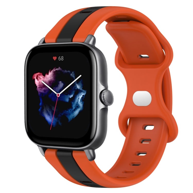 For Amazfit GTS 3 20mm Butterfly Buckle Two-Color Silicone Watch Band