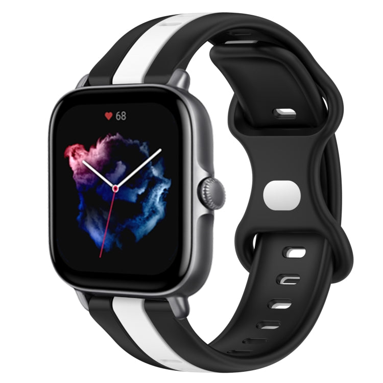 For Amazfit GTS 3 20mm Butterfly Buckle Two-Color Silicone Watch Band