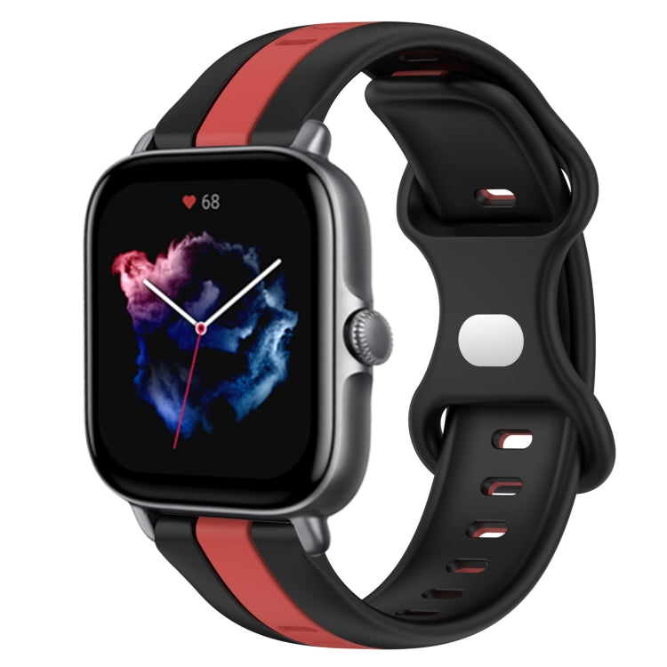 For Amazfit GTS 3 20mm Butterfly Buckle Two-Color Silicone Watch Band