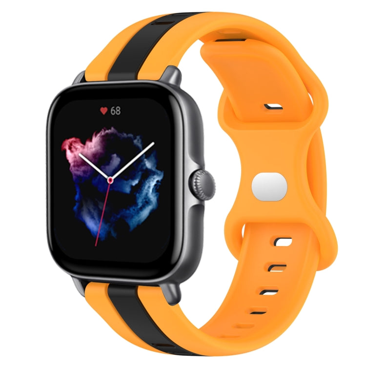 For Amazfit GTS 3 20mm Butterfly Buckle Two-Color Silicone Watch Band