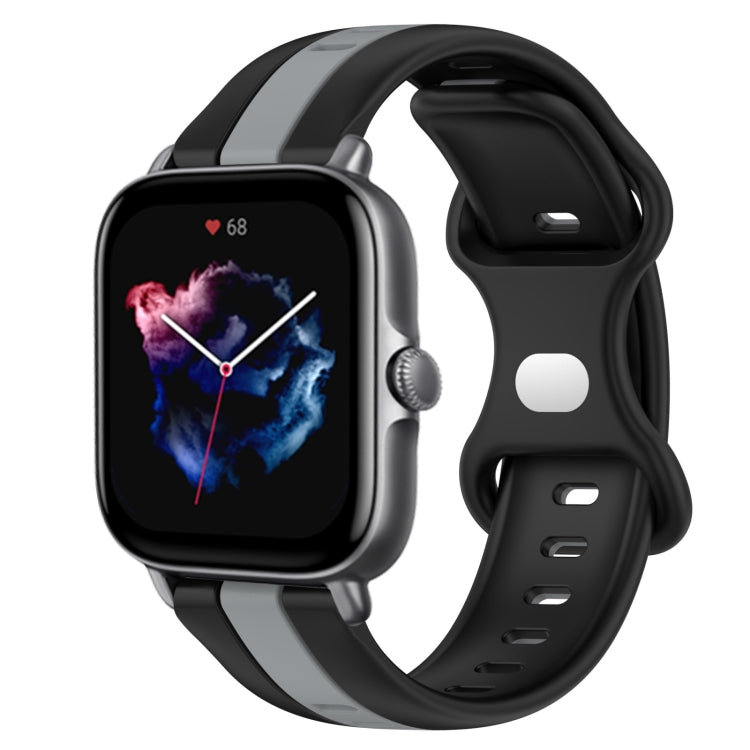 For Amazfit GTS 3 20mm Butterfly Buckle Two-Color Silicone Watch Band