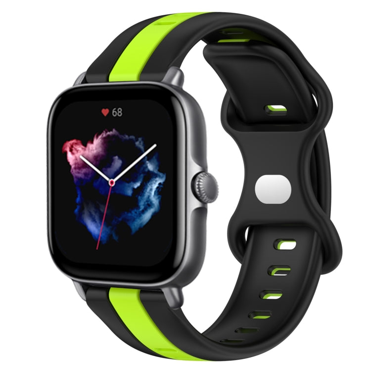 For Amazfit GTS 3 20mm Butterfly Buckle Two-Color Silicone Watch Band