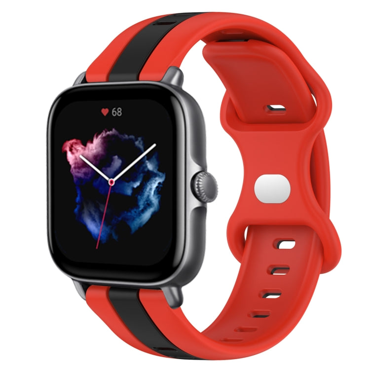 For Amazfit GTS 3 20mm Butterfly Buckle Two-Color Silicone Watch Band