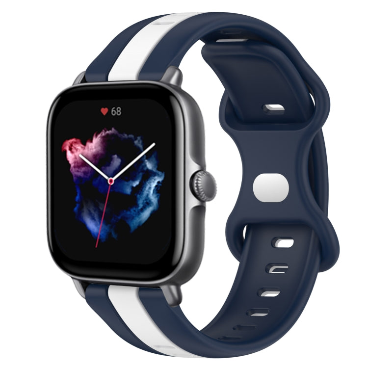 For Amazfit GTS 3 20mm Butterfly Buckle Two-Color Silicone Watch Band