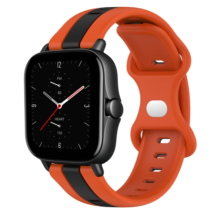 For Amazfit GTS 2E 20mm Butterfly Buckle Two-Color Silicone Watch Band