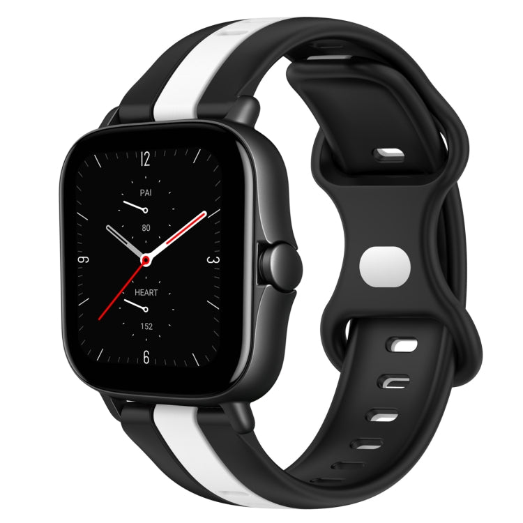 For Amazfit GTS 2E 20mm Butterfly Buckle Two-Color Silicone Watch Band
