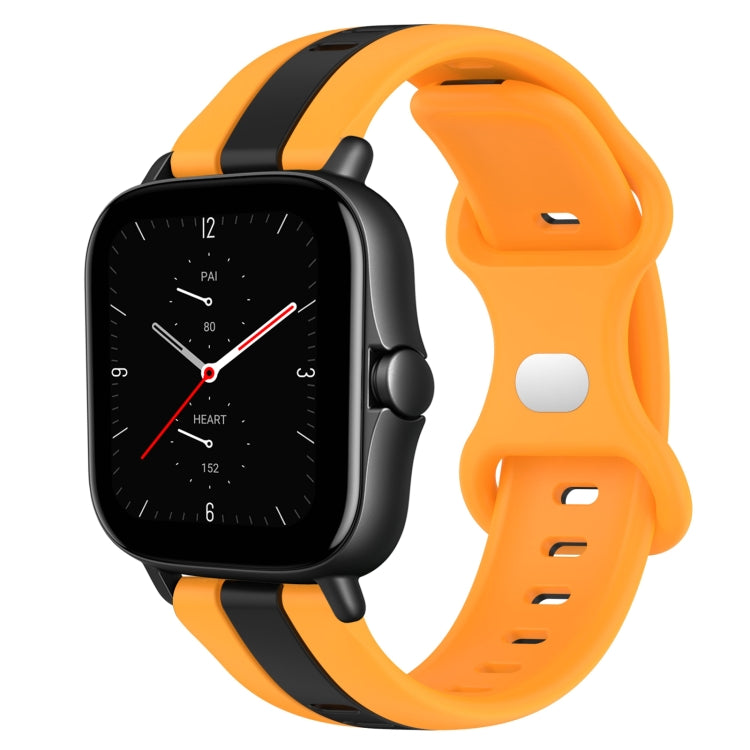 For Amazfit GTS 2E 20mm Butterfly Buckle Two-Color Silicone Watch Band
