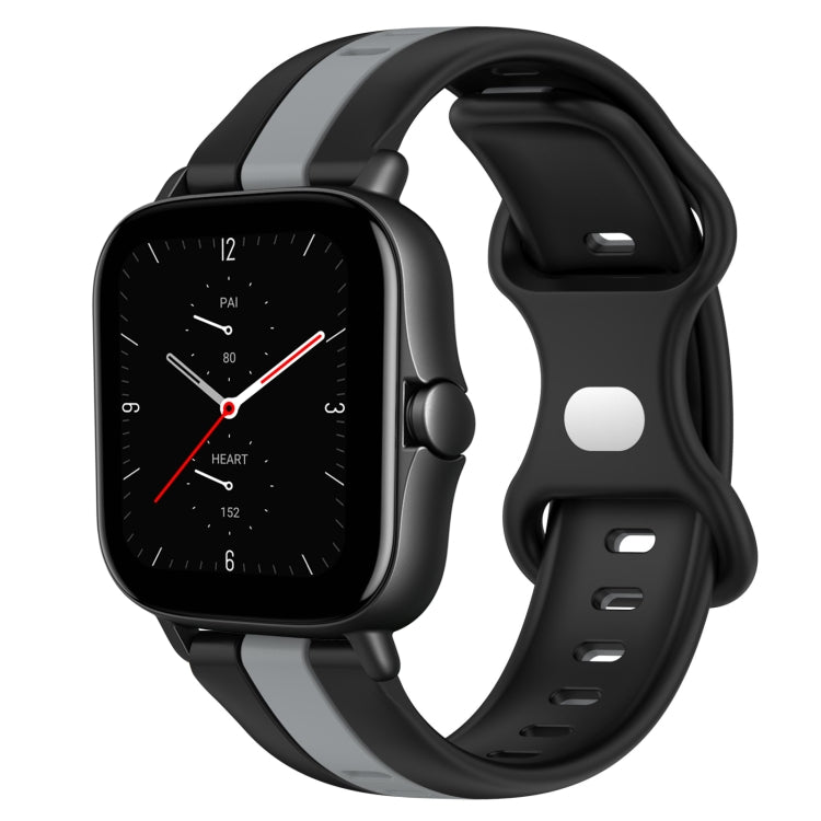 For Amazfit GTS 2E 20mm Butterfly Buckle Two-Color Silicone Watch Band