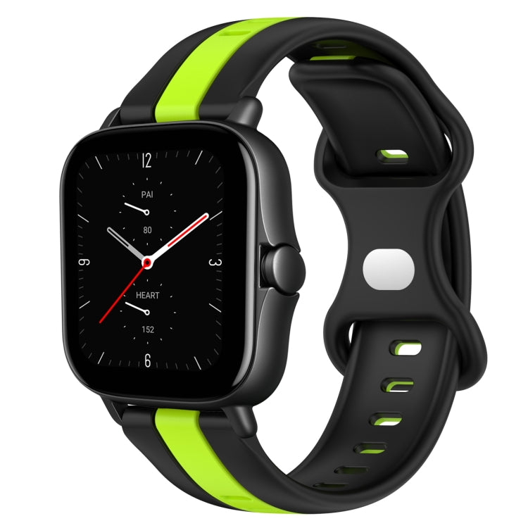 For Amazfit GTS 2E 20mm Butterfly Buckle Two-Color Silicone Watch Band