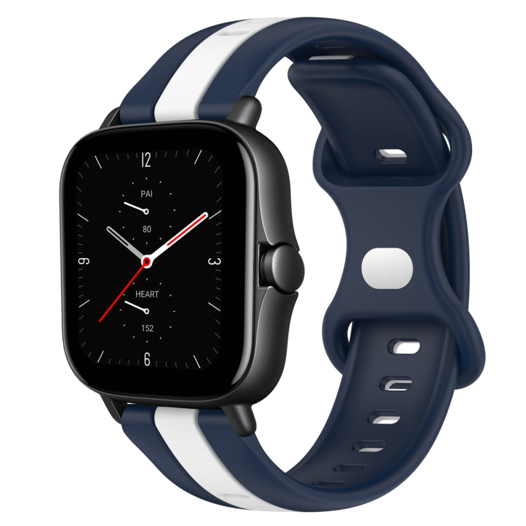 For Amazfit GTS 2E 20mm Butterfly Buckle Two-Color Silicone Watch Band