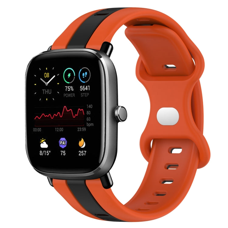 For Amazfit GTS 2 Mini 20mm Butterfly Buckle Two-Color Silicone Watch Band