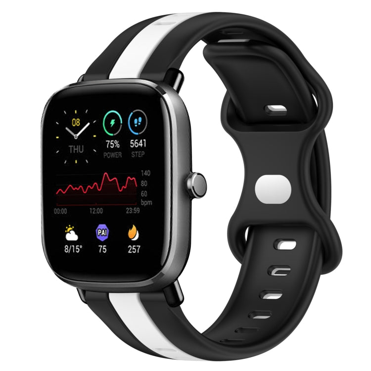 For Amazfit GTS 2 Mini 20mm Butterfly Buckle Two-Color Silicone Watch Band