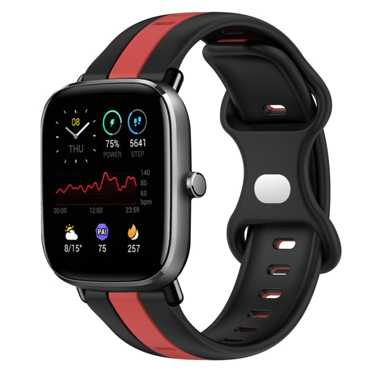 For Amazfit GTS 2 Mini 20mm Butterfly Buckle Two-Color Silicone Watch Band