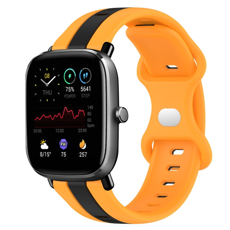 For Amazfit GTS 2 Mini 20mm Butterfly Buckle Two-Color Silicone Watch Band