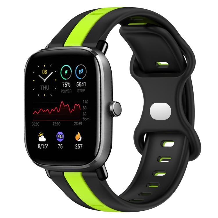 For Amazfit GTS 2 Mini 20mm Butterfly Buckle Two-Color Silicone Watch Band