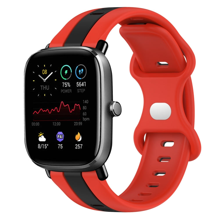 For Amazfit GTS 2 Mini 20mm Butterfly Buckle Two-Color Silicone Watch Band