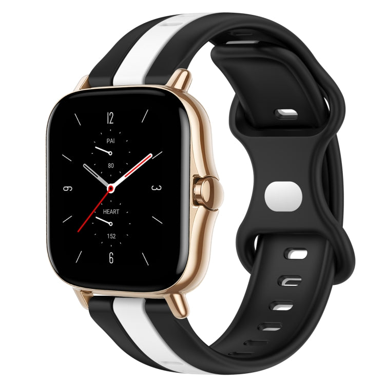 For Amazfit GTS 2 20mm Butterfly Buckle Two-Color Silicone Watch Band