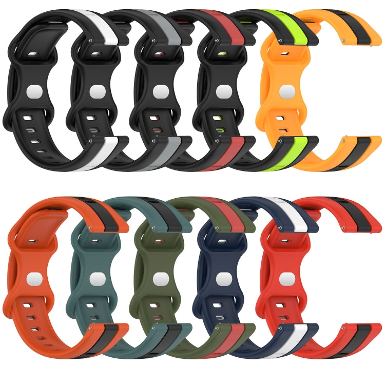 For Amazfit GTS 2 20mm Butterfly Buckle Two-Color Silicone Watch Band