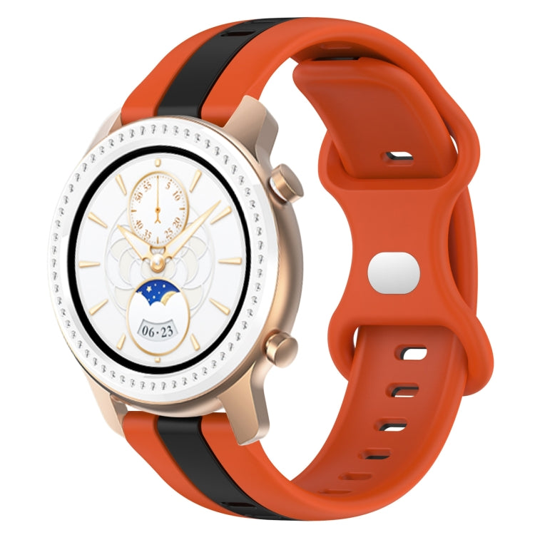 For Amazfit GTR 42mm 20mm Butterfly Buckle Two-Color Silicone Watch Band