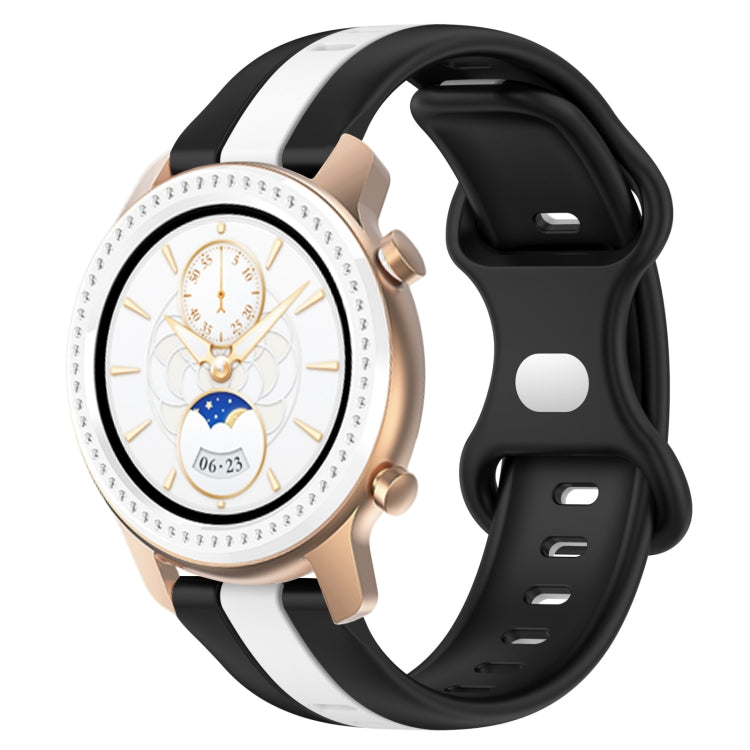 For Amazfit GTR 42mm 20mm Butterfly Buckle Two-Color Silicone Watch Band
