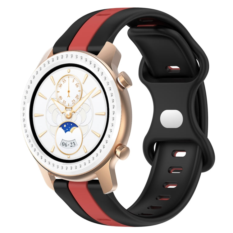 For Amazfit GTR 42mm 20mm Butterfly Buckle Two-Color Silicone Watch Band