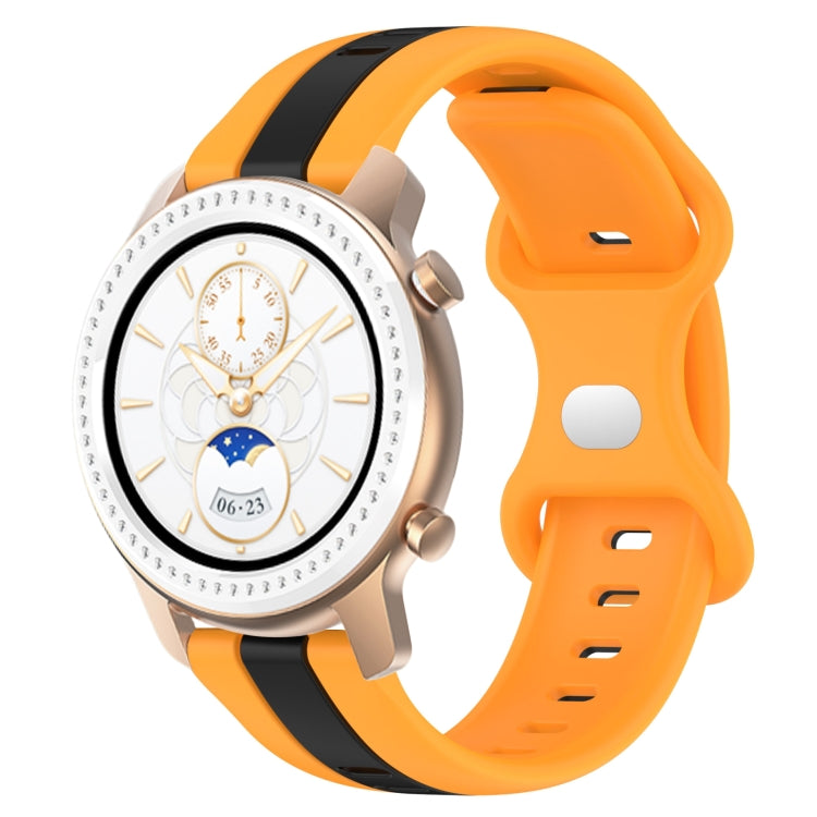 For Amazfit GTR 42mm 20mm Butterfly Buckle Two-Color Silicone Watch Band
