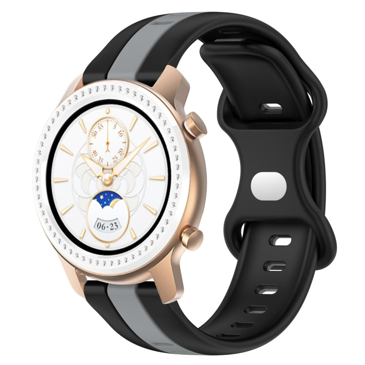 For Amazfit GTR 42mm 20mm Butterfly Buckle Two-Color Silicone Watch Band