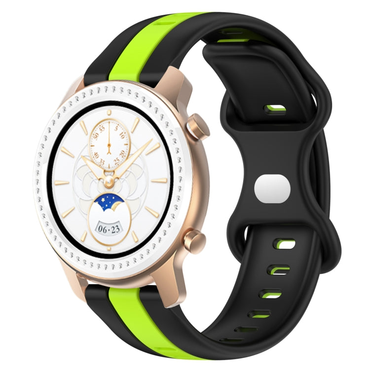 For Amazfit GTR 42mm 20mm Butterfly Buckle Two-Color Silicone Watch Band