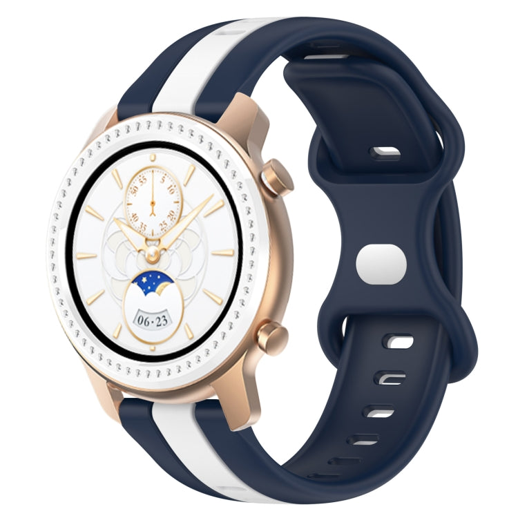 For Amazfit GTR 42mm 20mm Butterfly Buckle Two-Color Silicone Watch Band