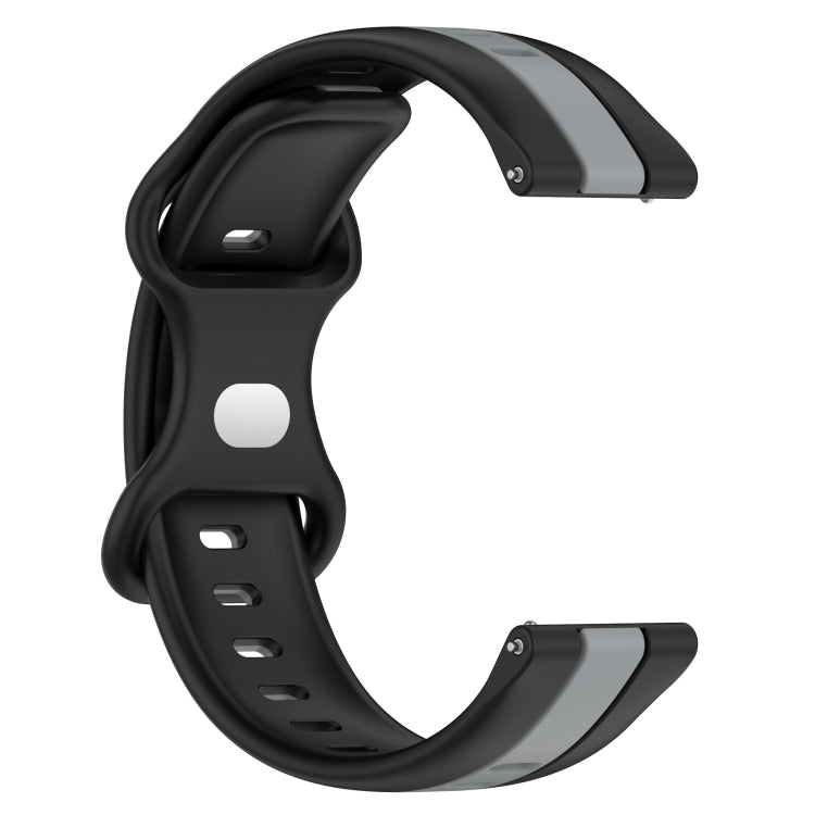 For Amazfit Pop 20mm Butterfly Buckle Two-Color Silicone Watch Band
