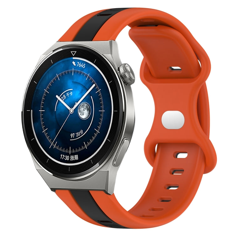 For Huawei Watch GT3 Pro 43mm 20mm Butterfly Buckle Two-Color Silicone Watch Band