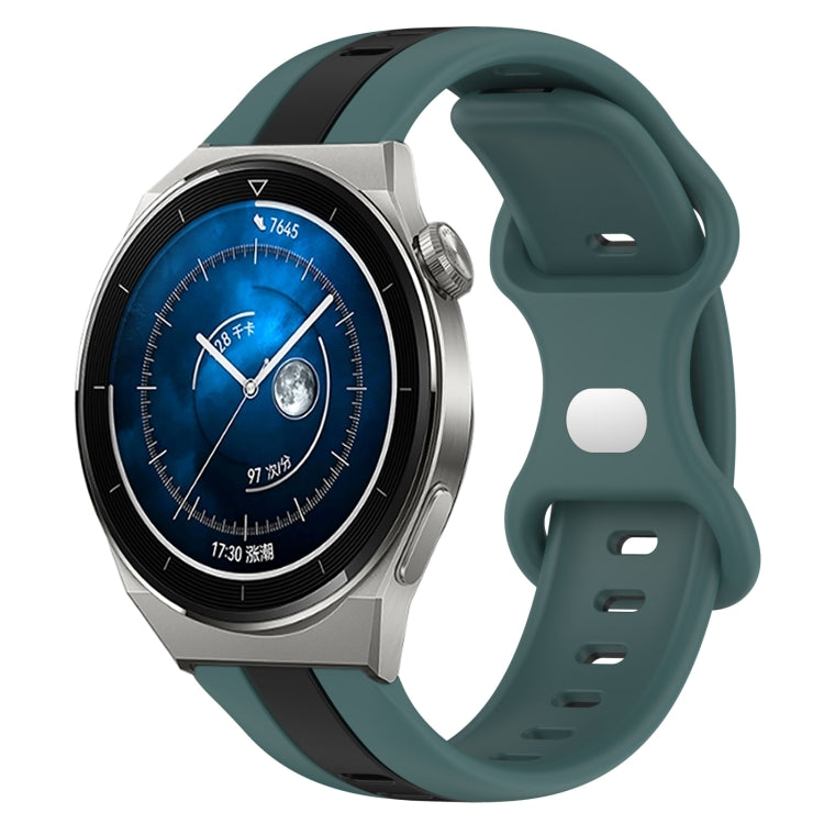For Huawei Watch GT3 Pro 43mm 20mm Butterfly Buckle Two-Color Silicone Watch Band