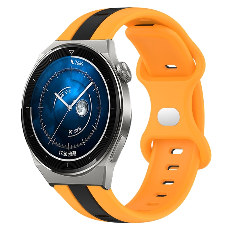 For Huawei Watch GT3 Pro 43mm 20mm Butterfly Buckle Two-Color Silicone Watch Band