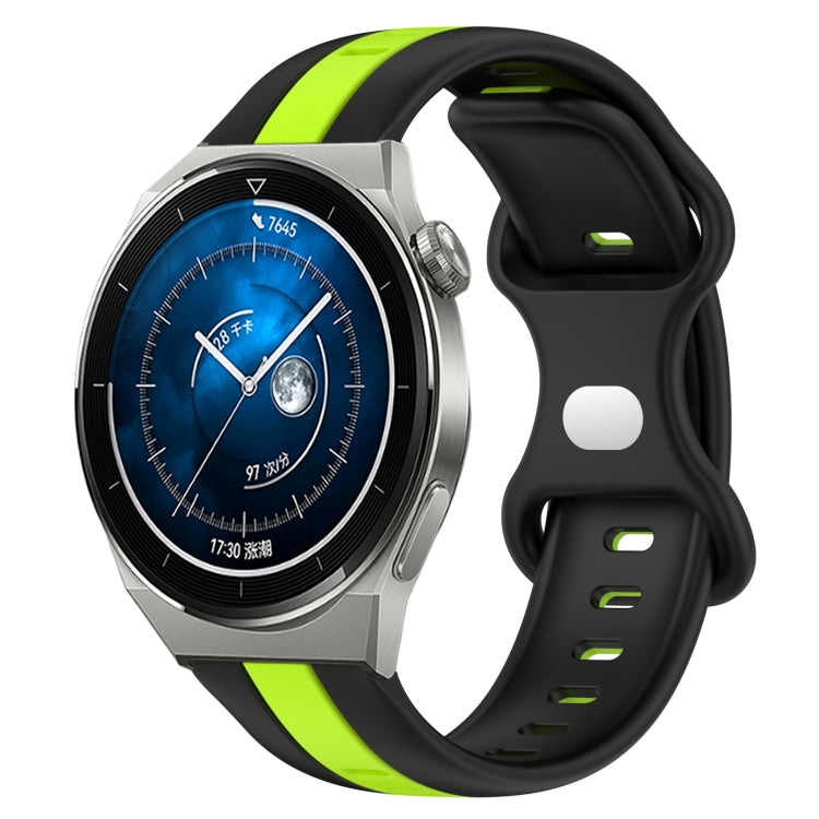 For Huawei Watch GT3 Pro 43mm 20mm Butterfly Buckle Two-Color Silicone Watch Band